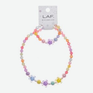 Набор ожерелье с браслетом цветные бусины LAF 18 г