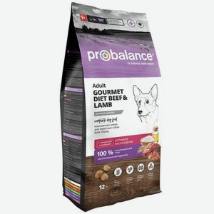 Сухой корм для взрослых собак с говядиной и ягненком Probalance 12кг 12 кг
