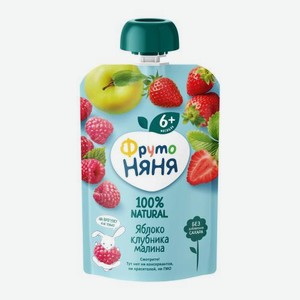 Пюре из яблока, клубники и малины с 6 месяцев Фрутоняня 90г 90 г