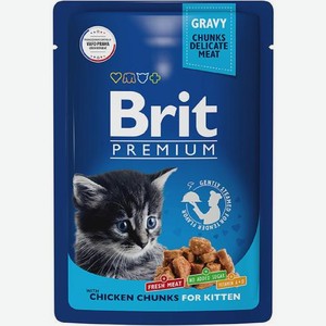 Влажный корм для котят Premium цыпленок в соусе Brit 85г 85 г