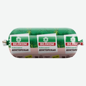 Колбаса вареная «ВЕЛКОМ» Докторская из свинины и говядины без сои ГОСТ, 400 г