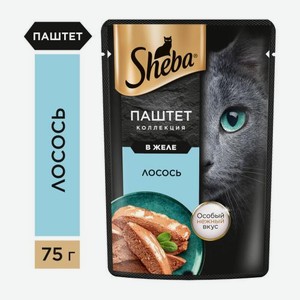 Влажный корм для взрослых кошек паштет в желе с лососем Sheba 75г 75 г