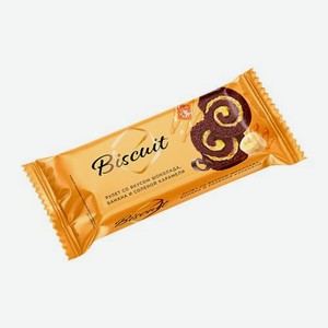Бисквитный рулет со вкусом шоколада банана и соленой карамели Biscuit 200г 200 г