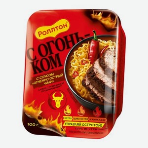 Лапша Роллтон быстрого приготовления со вкусом говядины по-домашнему с соусом чили 100г 100 г