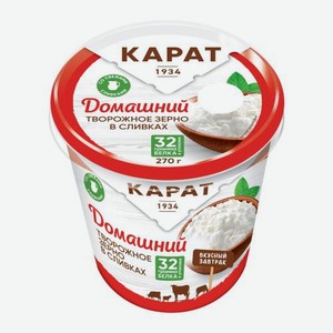 Творожное зерно в сливках Карат 4% 270г 270 г