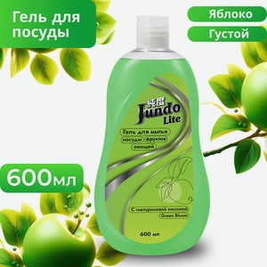 JUNDO Гель для мытья посуды Яблоко, 600 мл