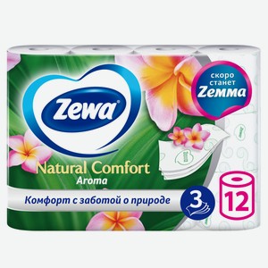 Туалетная Бумага Zemma Natural Comfort Тропические Цветы 3сл