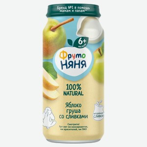 Пюре ФрутоНяня Яблоко груша со сливками с 6 месяцев 250 г