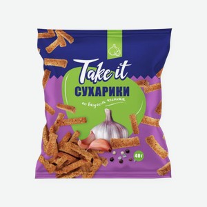 Сухарики ржано-пшеничные Take It Чеснок 40 г