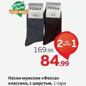 Носки мужские  Фосса  классика, с шерстью, 1 пара