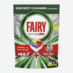 Таблетки для посудомоечных машин Fairy Platinum Plus All in One Лимон 48шт 744 г