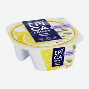 Йогурт Epica Crispy с лимоном 8.6% 140г + Смесь из семян тыквы печенья и белого шоколада 140г 140 г