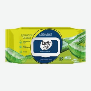Влажные салфетки для всей семьи с алоэ Emily Style 120шт 363 г