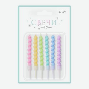 Свечи для торта Сити Хоум Трейд фигурные витые 6шт 10 г