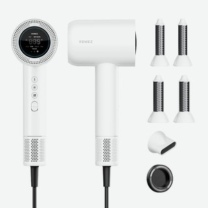 REMEZ Фен-стайлер с персональной настройкой температуры MODEL S+ RMB-708B, Белый
