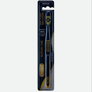 CVDENT Зубная щетка Aurum 24k Medium, Черный