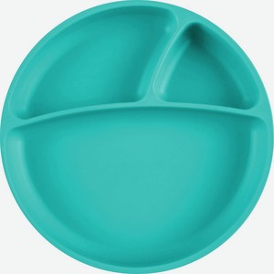 MINIKOIOI Portions Детская секционная тарелка с присоской силикон 0+, Зеленый