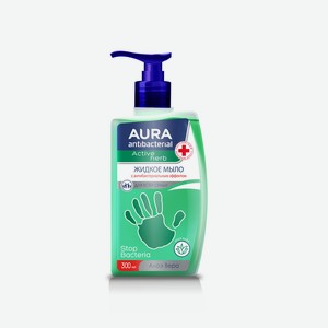 Мыло жидкое Aura с антибактериальным эффектом с алоэ вера дл