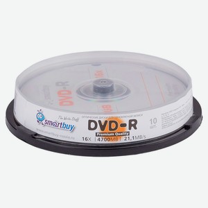 Диски для записи SmartBuy DVD-R 4,7 ГB 16х, 10 шт