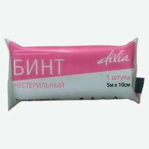 Бинт медицинский нестерильный Divia из нетканного материала, 5 м х 10 см