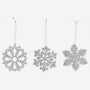 Подвеска Снежинка серебристая, 10х10 см ТМ Actuel (Актуэль)