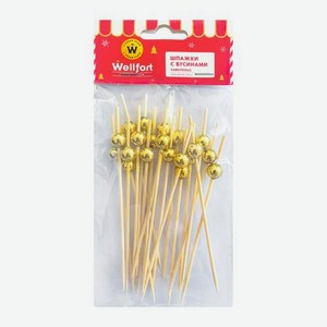 Бамбуковые шпажки Wellfort с бусинами 20шт 20 г