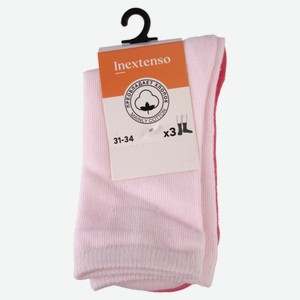 Носки для девочки InExtenso красно-розовые 3 пары, р 27/30-35/38