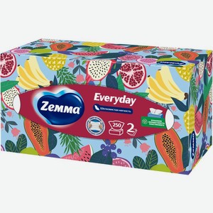 Салфетки Zemma Everyday бумажные 2 слоя в коробке, 250шт., 250 шт