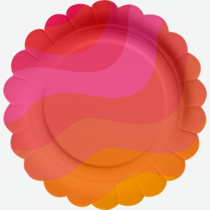 Тарелки бумажные CITY HOME TRADE Пикник Яркий, фигурные, 23см, Арт. PLTF23, 6шт