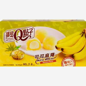 Кондитерское изделие QIDEA Какао-моти с бананом, 80г