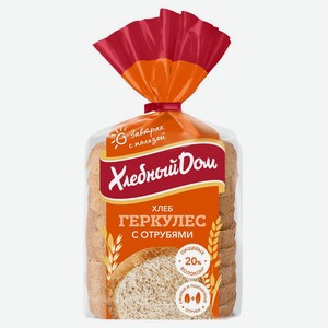 Хлеб Геркулес с отрубями половинка в нарезке 250г Х/Дом