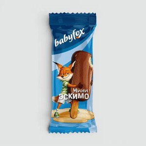 Эскимо «Babyfox» пломбир ванильный в молочном шоколаде, 45 г