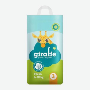 Трусики-подгузники Lovular Giraffe M 6-10кг 54шт 1.61 кг