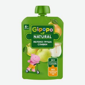 Пюре Яблоко-груша-сливки с 6 месяцев Gipopo 90г 90 г