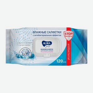 Влажные салфетки Aura Family Антибактериальные 120шт 250 г
