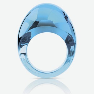 LALIQUE Кольцо-Кабошон Bleu Clair (прозрачный синий), размер 51