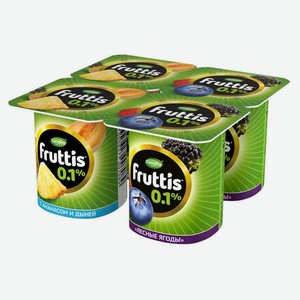 Йогуртный продукт густой ложковый Fruttis ананас-дыня/лесные ягоды 0,1%, 110 г
