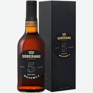 Бренди Soberano Reserva 5 в подарочной упаковке 36%, 700мл