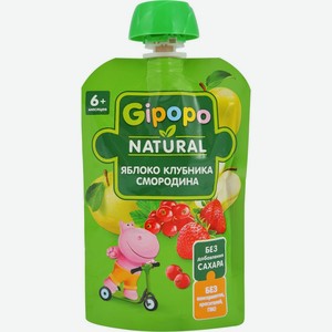 Д/п пюре GIPOPO Яблоко, клубника, красная смородина 010501-9999385, Россия, 90 г