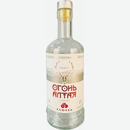 Водка Огонь Алтая, С Клюквой, 0,5 Л