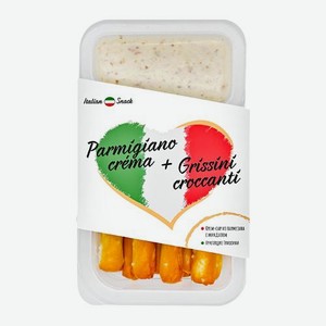 Крем-сыр Italian Snack с пармезаном миндалем хрустящие гриссини 55% 50г 50 г