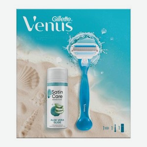 Подарочный набор для бритья Gillette Станок Venus Smooth со сменной кассетой + Гель для бритья Satin Care 75мл 800 г