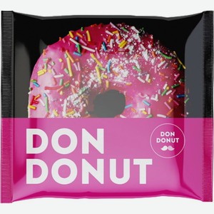 Пончик Don Donut с начинкой со вкусом клубники глазированный, замороженный, 65 г