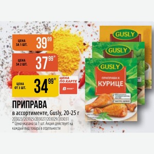 ПРИПРАВА в ассортименте, Gusly, 20-25 г
