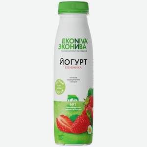 Йогурт ЭкоНива питьевой Fitness Line клубника 2.5% 300г, 300 г