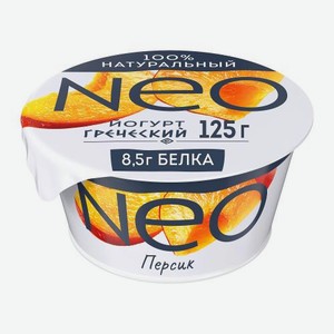 Греческий йогурт со вкусом персика 100% натуральный с высоким содержанием белка Neo 2% 125г 125 г