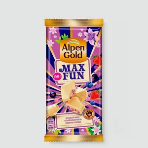 Шоколад белый «Alpen Gold Max Fun» Ягодный микс с мармеладом, 140 г
