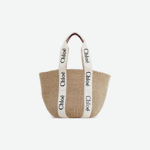 CHLOE Сумка Woody Natural Fiber, Бежевый