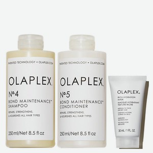 OLAPLEX Набор для волос No.4, No.5 и Rich Hydration Mask, 250 мл + 250 мл + 30 мл