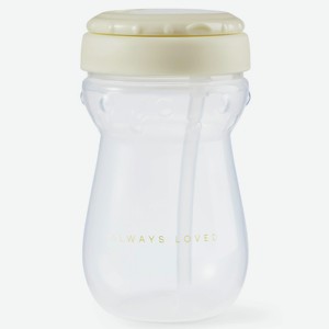 HAPPY BABY Поильник с трубочкой, cream